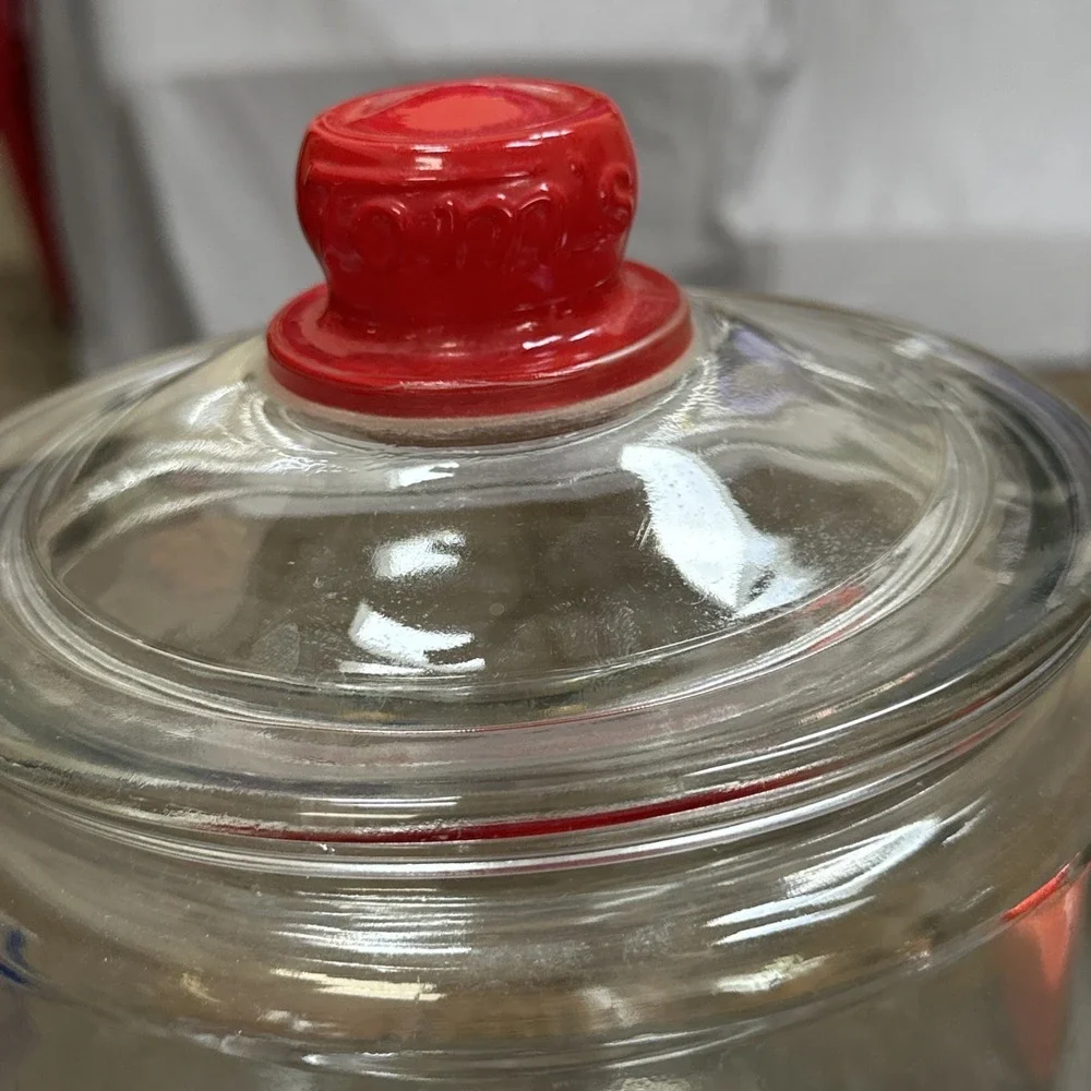 VTG Tom's Toasted Peanuts Advertising Glass Jar Embossed Lid 8